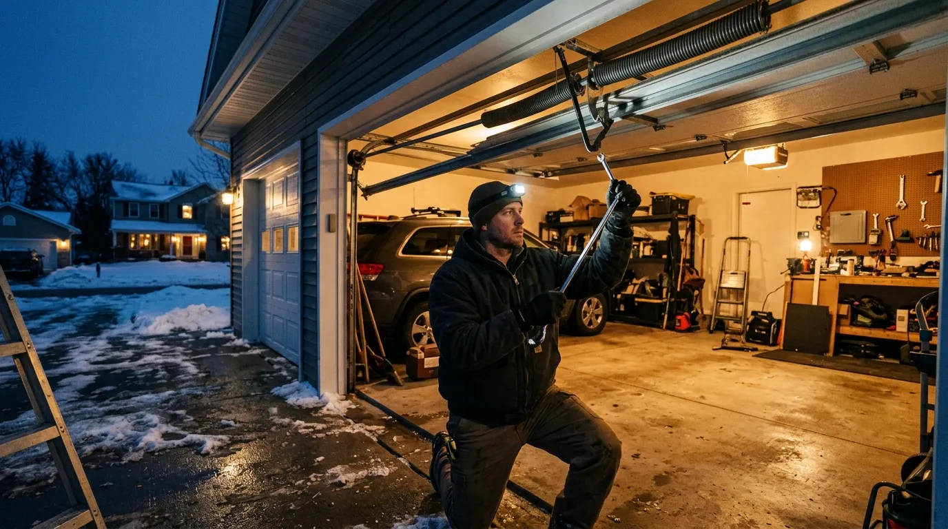 Garage door detail illustrating the old bridge service call: what gets checked and why